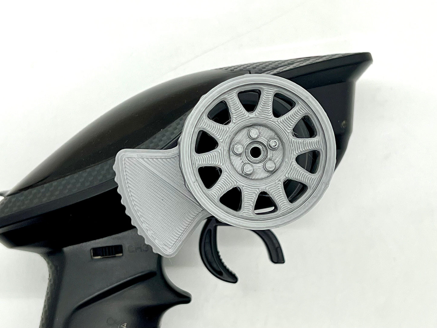 3D Thumb Adapter for Redcat Ascent 18 transmitter Grey