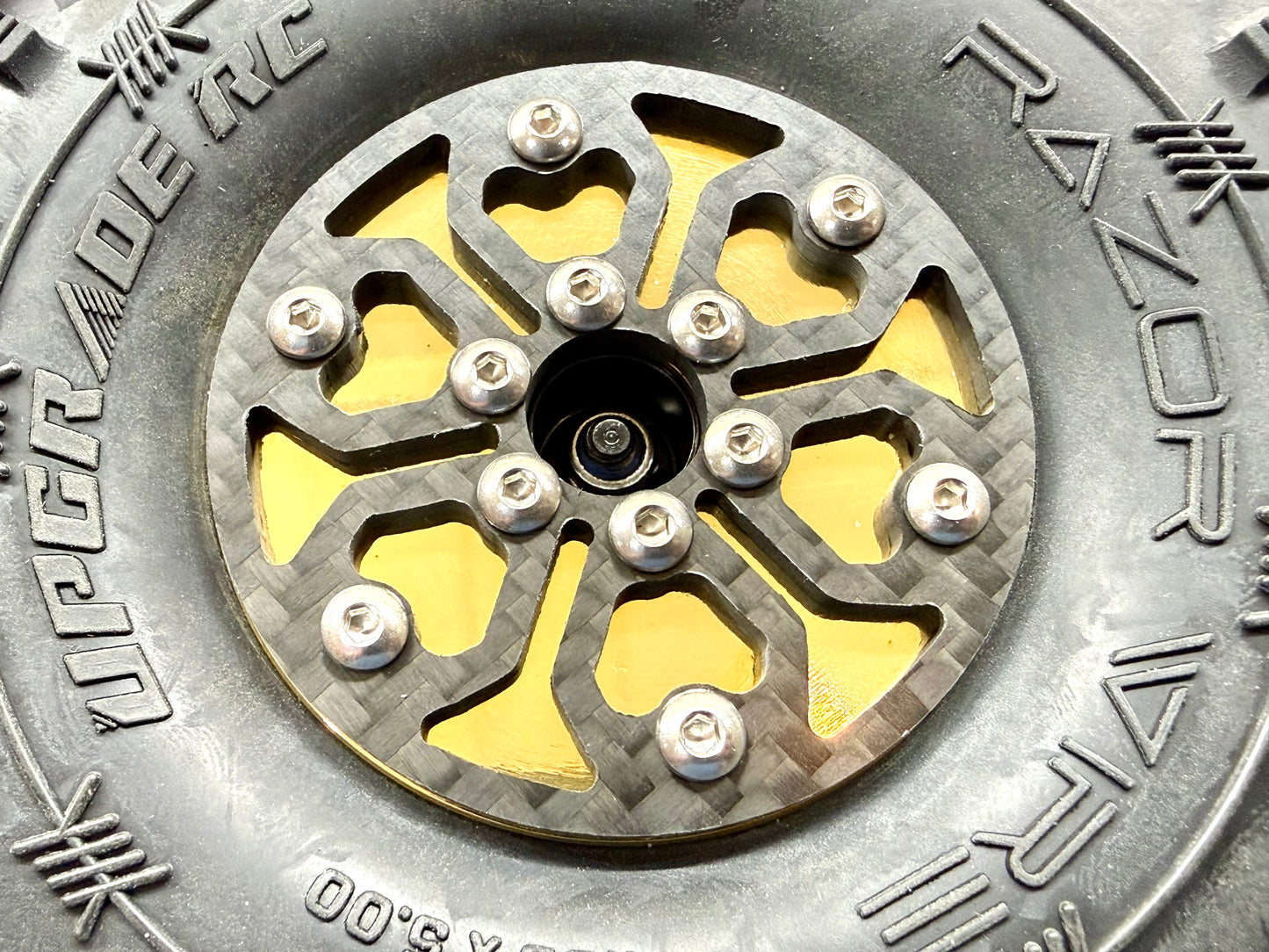 POLISHED Exocaged Brass Faces for Amazon Carbon 1.9 beadlocks