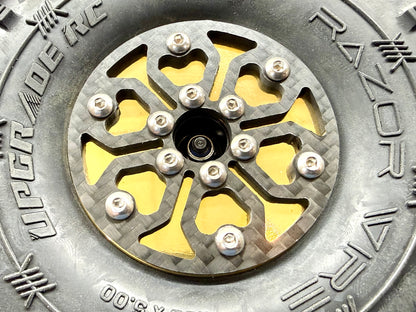 POLISHED Exocaged Brass Faces for Amazon Carbon 1.9 beadlocks