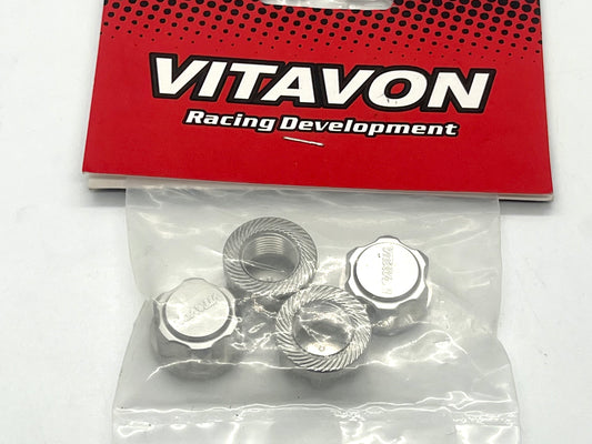 Vitavon Aluminum 7075 Serrated Wheel Nut for Arrma 6S Vehicles SILVER