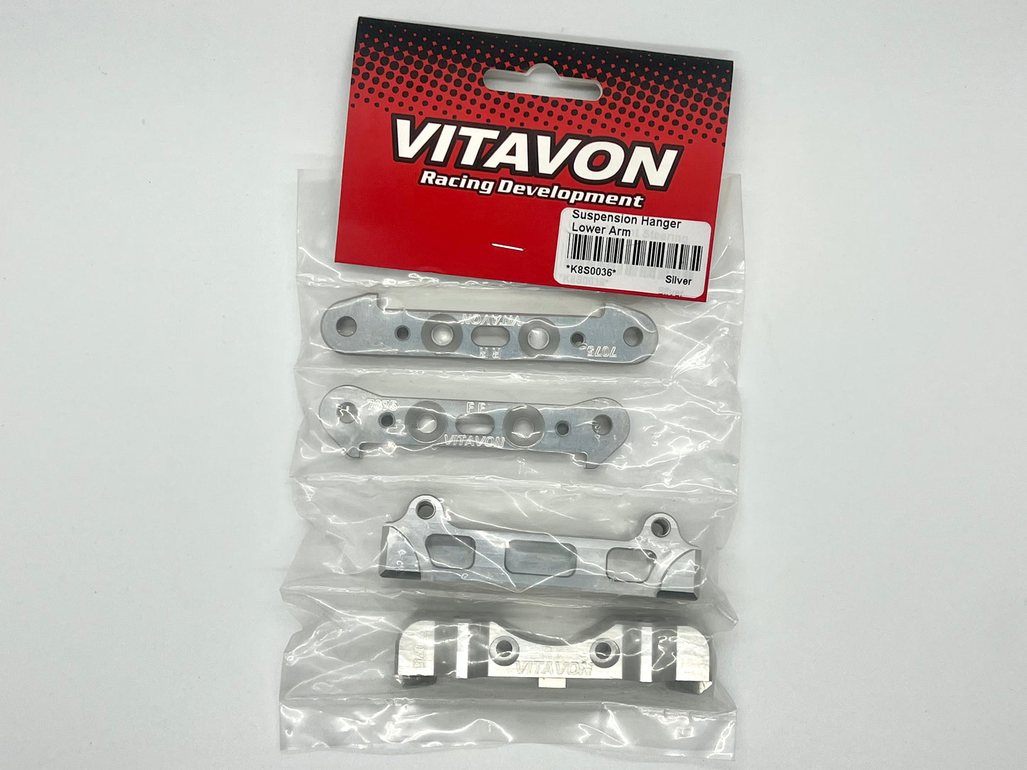 Vitavon CNC 7075 Front & Rear Hinge Pin Braces for Arrma Outcast 8S 1/5 Silver