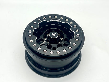 VITAVON V2 Aluminum 2.9" Bead Lock Wheel for Axial SCX6 Jeep Wrangler 1/6 Black/Black