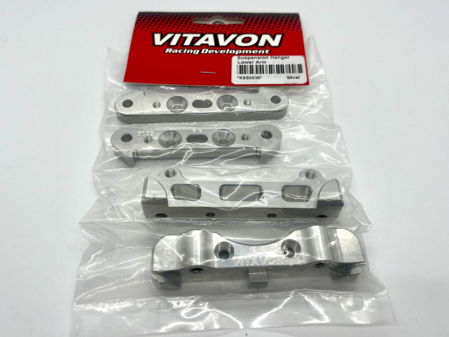 Vitavon CNC 7075 Front & Rear Hinge Pin Braces for Arrma Outcast 8S 1/5 Silver