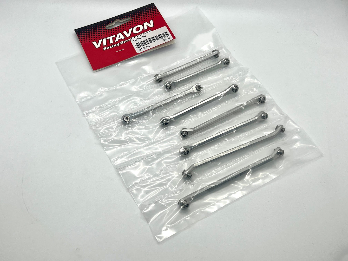 VITAVON CNC Aluminum 7075 Links Set for Axial UTB 18 Silver