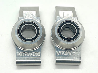 VITAVON CNC ALUMINUM 7075 redesigned Rear Hub Carrier for X-MAXX and XRT SILVER