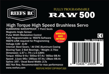 Reefs RC RAW500 HD Brushless Servo